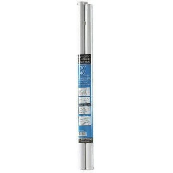 Knape & Vogt Adjustable Closet Rod RP0021-30/48 - White - 30" to 48"