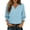 Light Blue, variant on Staron Spring Summer Fall Button Up Cardigan for Women 3/4 Sleeve V-Neck Casual Loose Shirt Jacket Top, Navy XL
