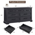 thumbnail image 6 of ACCOHOHO 7 Drawer Dresser for Bedroom, Farmhouse Rustic Wood Dresser Chest of Wide Drawers for Living Room, Black, 6 of 6