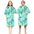 thumbnail image 1 of Poncho de surf Abahub, de secado rápido, con capucha, tortuga verde, 1 of 7