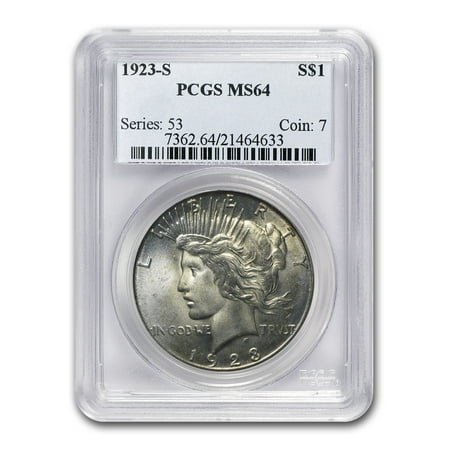 1923-S Peace Dollar MS-64 PCGS