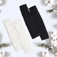 thumbnail image 4 of 2 Pairs Chunky Cable Knit Leg Warmers,Solid Color Crochet Knitted Long Boot Cuffs Socks Boot Topper Socks Leg Cuffs, 4 of 4
