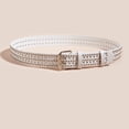 thumbnail image 6 of Fashion Men Rivet Belt Waist Belt PU Leather Adjustable Pin Buckle Punk for Pants Jeans Dress Skirt Accessories , white, 6 of 8