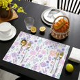 thumbnail image 4 of Pioneer Flower Floral Print Pattern Summer Placemats Table Placemats Set Of 4-Linen Kitchen Washable Placemats Table Mats 12x18 Inch Non-Slip Heat Resistant, 4 of 5
