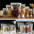 thumbnail image 5 of 100-count resealable large Mylar food storage bags, 6.3 inches by 9.5 inches stand-up bags, bulk resealable odor-proof aluminum foil silver bags with clear window kitchen storage edible packaging, 5 of 5