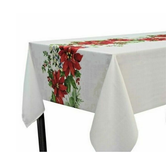 Benson Mills Glorious Garland Christmas Tablecloth Easy Care 100% Polyester (52 x 70 inch Rectangle)