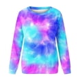 thumbnail image 4 of Savings Womens Tops Casual Long Sleeve Tie Dye Pullover T-Shirts Crewneck Tee Loose Fashion Blouses (XL, Blue), 4 of 4