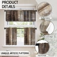 thumbnail image 2 of Brown Blackout Kitchen Curtains Tiers and Valances Set 3 Piece for Windows Grey Kitchen Window Curtains Set,Modern Abstract Art Valances for Living Room(36" Tiers Set), 2 of 6