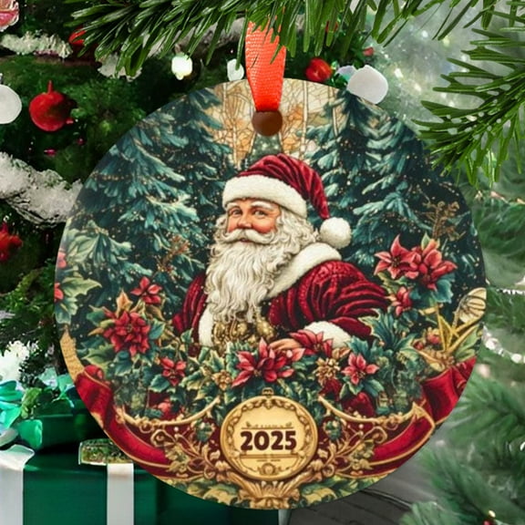 Christmas 2025 Dated Christmas Ornament, Ceramic/Acrylic - Christmas 2025 Dated Travel Souvenir, Tree Hanging Ornament, Trip Keepsake 2025, Gift for Travel Lovers, Collectible 2025