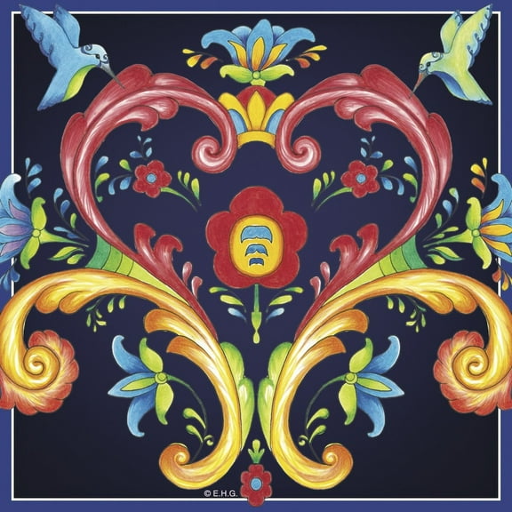"SCAN Blue Rosemaling Ceramic Deluxe Plaque "