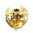 thumbnail image 5 of Juego de 15 globos decorativos de látex con confeti dorado y plateado para celebrar el 16.° cumpleaños, 16 unidades, 5 of 5
