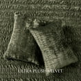 thumbnail image 5 of EVERGRACE Luxury Ruched Velvet Quilt King Size, Ultra Soft Bedspread Coverlet Set, Lightweight Velvet Comforter, Quilted Bedding Cover with 2 Matching Shams for All Season, Olive Green, 5 of 7