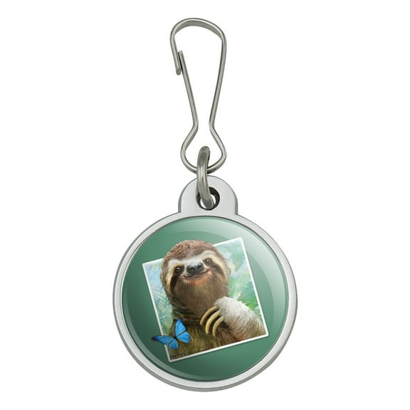 Sloth Selfie Picture Jacket Handbag Purse Luggage Backpack Zipper Pull Charm