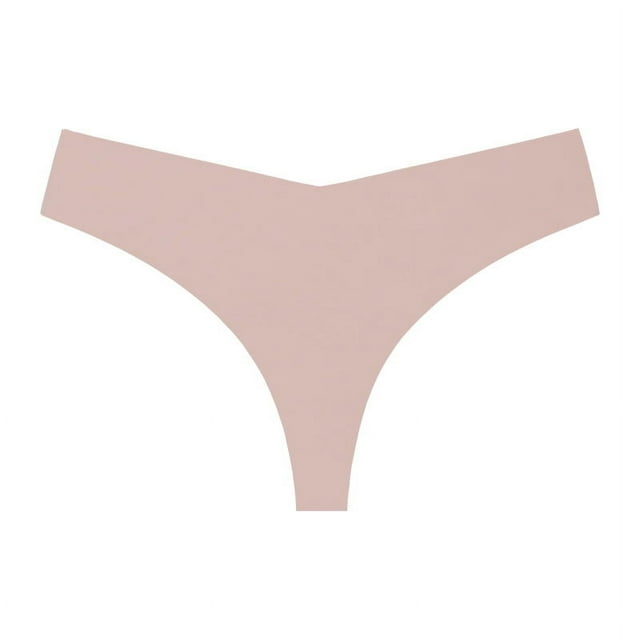 Xiao Hua Braguitas de bikini sin costuras para mujer, tangas sexys de encaje estilo hipster, 3 unidades (color albaricoque, L)