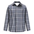 thumbnail image 6 of Button Down Flannel Shirt for Men Long Sleeve Plaid Casual Checkered Top Workwear Out Autumn Winter Soft Breathable Style White 2XL, 6 of 7
