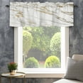 thumbnail image 4 of Golden Marble Farmhouse Short Window Curtain Valances, Abstract Modern Minimalist Art Rod Pocket Kitchen Valances for Living Room Bedroom Bathroom Cafe 42" x 12", 4 of 8
