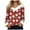 Z2-Watermelon Red, variant on zaveiop Women's Christmas Graphic Print Sweatshirt - Faux Fur Trim V-Neck Long Sleeve Holiday Pullover Sweater (Brick Red, M)