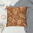 thumbnail image 2 of Orinice  Asian Themed Throw Pillow Cushion Cover, Ethnic Branches and Flowers Illustration Eastern Nature Theme, Decorative Square Accent Pillow Case, Orange Yellow and Brown White, 2 of 5