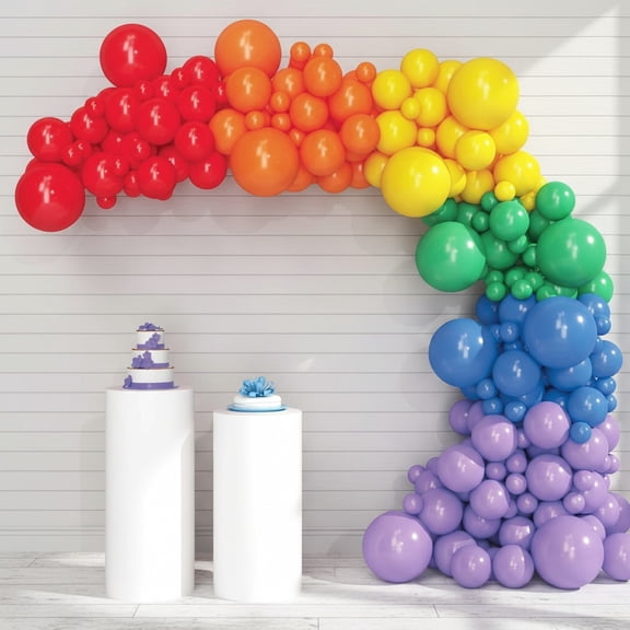 Rainbow Balloon Arch Kit - Colorful Pride Balloons Included for Garland, Arch, and Fiesta Decorations