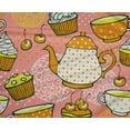 thumbnail image 5 of oneOone Polyester Lycra Peach2 Fabric Tea Party Kettle Diy Clothing Quilting Fabric Print Fabric By Yard 56 Inch Wide, 5 of 6