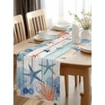 thumbnail image 2 of Burlap Table Runner 60 Inches Long, Ocean Starfish Coral Shell Non-Slip Kitchen Table Runners for Dining Room Everyday Use Party Table Decorations Marine Creature Wood Board, 2 of 9