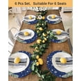 thumbnail image 4 of 13 Inch Round Placemats Set of 6, Navy Blue Christmas Non Slip Heat Insulation PP Table Mats, Snowman Xmas Snowflake Botanical Tree Washable Place Mats for Kitchen Dining Party Table Decor, 4 of 7