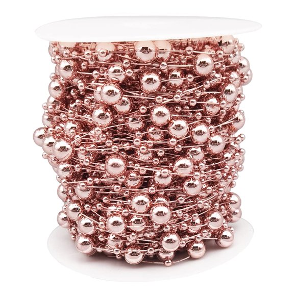Guirnalda de abalorios con forma de árbol de Navidad INSPIRRELLE, oro rosa, 30 m