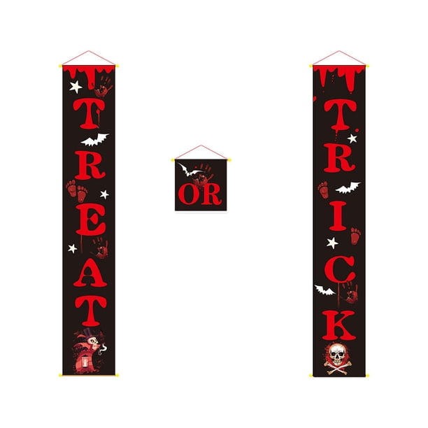 Decoración navideña de la bandera de la puerta principal del apartamento del hogar del pareado de la puerta del porche temático de Halloween, negro seitruly HA9199-01B