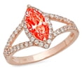 thumbnail image 7 of Halo Engagement Ring for Women - 1.2ct Simulated Red Diamond in 14K Rose Gold Promise Ring, 7 of 7