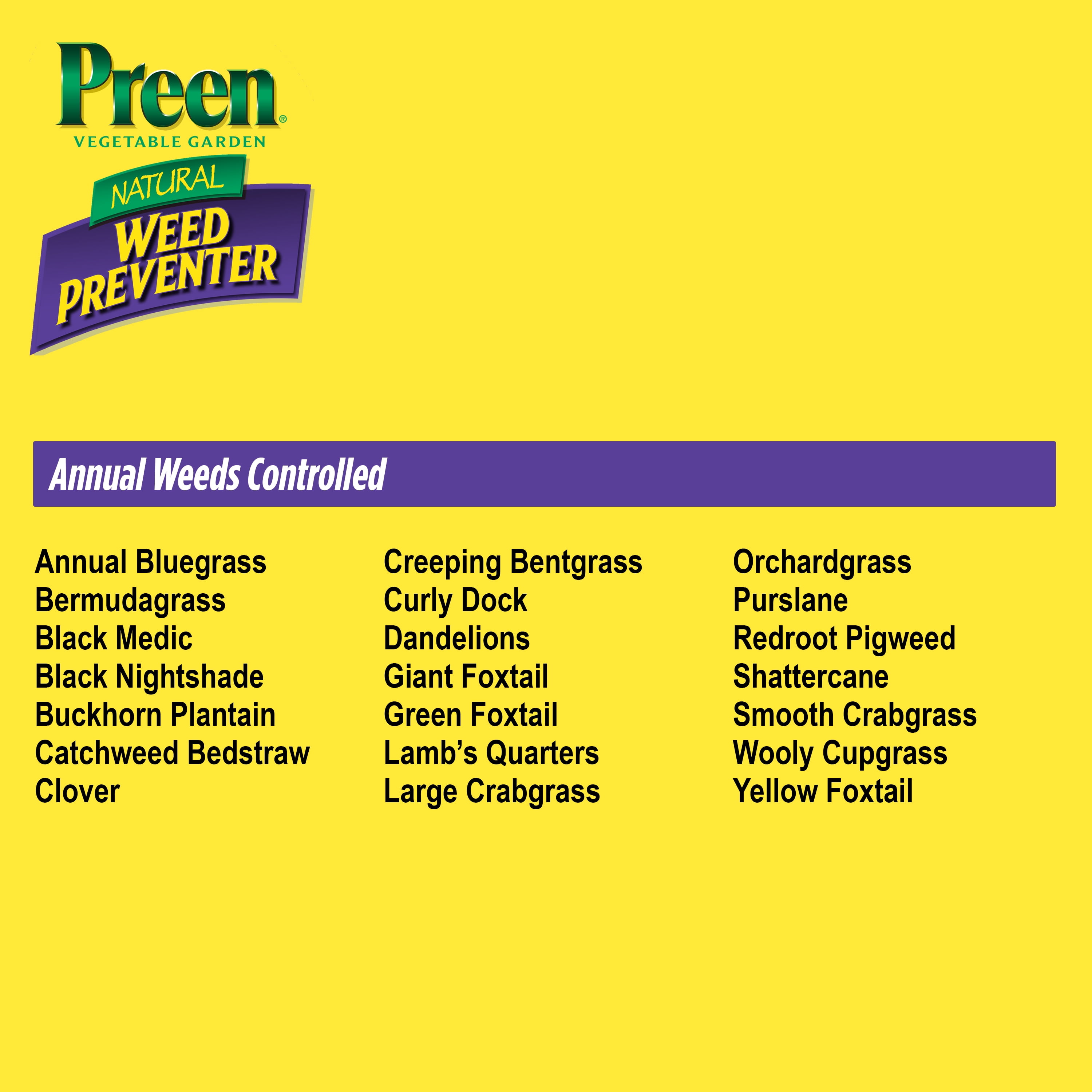 Preen Natural Vegetable Garden Weed Preventer - 25 lb. Bag - Covers 1,250 Sq. ft.
