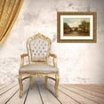 thumbnail image 3 of Trouillebert, Paul Desire 32x23 Gold Ornate Wood Framed with Double Matting Museum Art Print Titled - Construction of an Elevated Railway Bridge over the Cours de Vincennes, 3 of 4