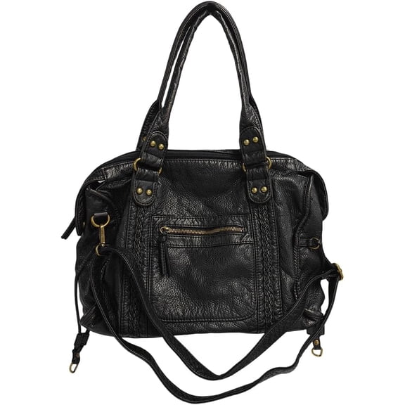 Women Leather Retro Shoulder Bag with Pockets Utility Handbags Shoulder, Roomy Daily Tote with Zipper Closure and Organized Space for Commuting Shopping Dating
