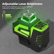 Green Self-Leveling Laser Level, 197Ft Cross Line Laser Level Tools with 2 Plumb Dots, Li-ion Battery & 360° Magnetic Pivoting Bracket