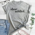thumbnail image 2 of Shoe Addict T-shirt, Unisex Women's Shirt, Shoe Lover Shirt, Heather Gray, Small, 2 of 6