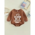 thumbnail image 2 of Bagilaanoe Newborn Baby Girl Boy Oversized Romper Sweatshirt Long Sleeve Bodysuit Letter Print Pullover 3M 6M 12M 18M Infant Casual Tee Tops, 2 of 8
