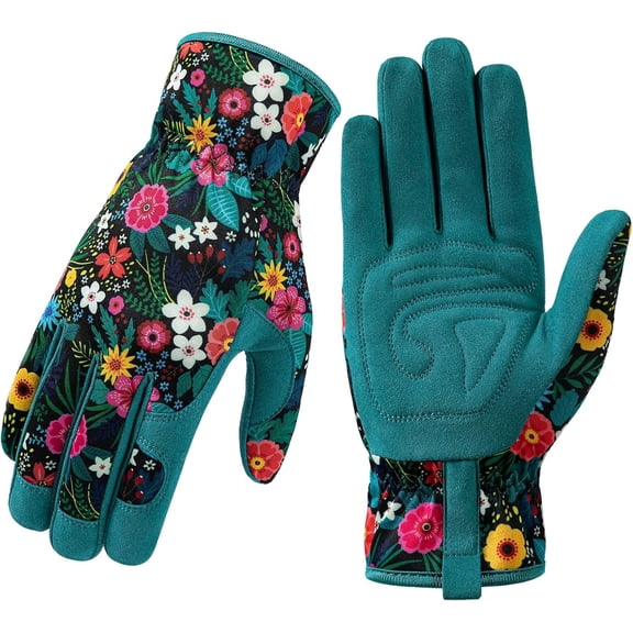 Gardening Gloves for Women, Breathable Leather Garden Gloves with Grip, Thorn-Proof Puncture-Resistant Work Gloves