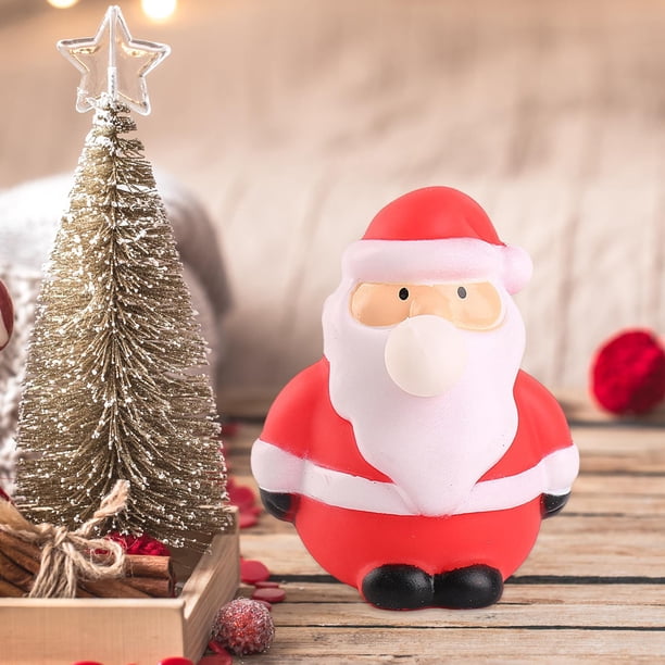 Juguete relajante de burbujas de saliva navideña, juguete sensorial, bola de presión con agarre manual, relleno de cesta de calcetín navideño para , Papa Noel