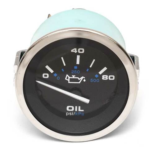 Teleflex Boat Oil Pressure Gauge 61259 | Hurricane 2 1/8 Inch Black Silver