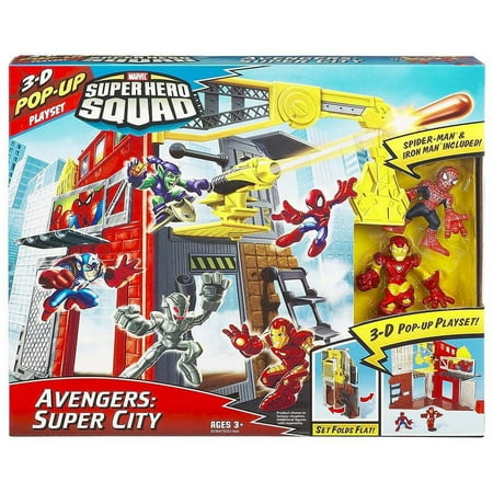 Marvel Super Hero Squad Superhero City Spidey & Iron Man Figure Toy Play Set