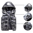thumbnail image 3 of SAILING Chaleco acolchado brillante unisex con capucha y cuello levantado para hombres y mujeres, 3 of 3