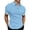 Sky Blue, variant on Men's 1/3 Zippered Retro Short Sleeved T Shirt Clothes