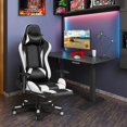 thumbnail image 4 of Costway Massage Gaming Chair Recliner Gamer Racing Chair w/ Lumbar Support & Footrest, 4 of 10