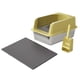 thumbnail image 3 of Caja de arena para gatos con parte abierta, orinal para gatitos, inodoro de gran espacio, bandeja de arena semicerrada resistente para amarillo, 3 of 9