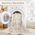 thumbnail image 4 of Washable Rugs 8x10 Area Rugs for Living Room,Modern Abstract Rugs for Bedroom,Large Carpets,Ultra Soft Faux Wool Retro Dining Room Rug,Non Slip&Non-Shedding Low Pile Print Rug-Orange-cream-brick Red-, 4 of 7
