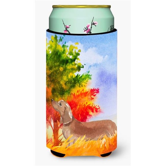 Fall Red Dachshund Tall Boy Beverage Insulator Hugger