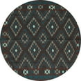 thumbnail image 1 of Ahgly Company Indoor Round Southwestern Light Blue Country Area Rugs, 4' Round, 1 of 4