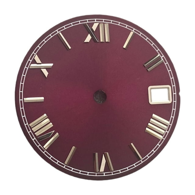 Esfera con números romanos de 28,5 mm, repuesto premium, fácil de instalar para muñecas delgadas. Rojo