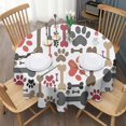 thumbnail image 3 of Paw Prints and Bones Round Tablecloth 60"x60",Wrinkle Wipeable Table Cloth for Kitchen Dining Room Picnic Patio Party, 3 of 6