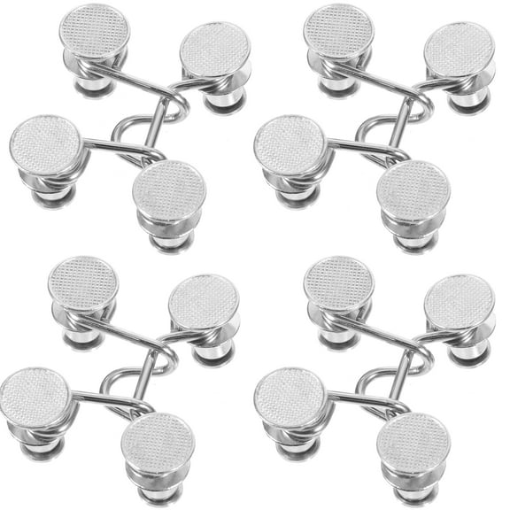 4 Pairs Men's Pants Buttons Metallic Jeans Mens Accessories Waist Adjusting Clamp Portable Stainless Steel Man