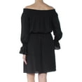thumbnail image 3 of KOBI Womens Black Long Sleeve Off Shoulder Above The Knee A-Line Dress L, 3 of 3